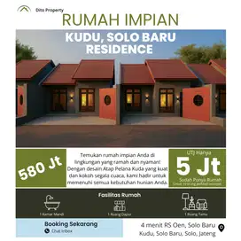 Rumah Desain Atap Pelana di Solo Baru, 3-5 mnit Mall & RS.Oen Soba