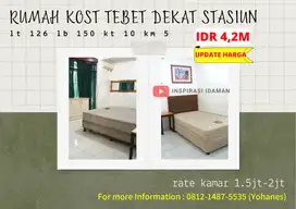 Rumah Kost 2 Lantai Dekat Stasiun di Tebet Jakarta Selatan