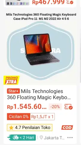 Mils TECHNOLOGY 360  floating magic keyboard
