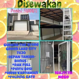 GUDANG DEPAN TAMAN SAMBIL MOJOK 7x20 Green Lake City SIAP BAWA KOPER