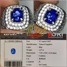 NATURAL BLUE SAPPHIRE SRILANKA 1.47CARAT METALIK COLOR