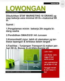Dibutuhkan segera