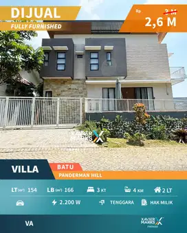Villa Modern Full Furnish Dgn Kolam Renang Di Panderman Hill Batu