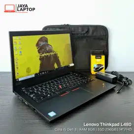 Lenovo Thinkpad L480 Core i5 G8 RAM 8GB SSD 256GB Laptop Second Bekas