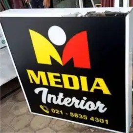 Neon box sign papan nama menu huruf timbul letter aneka Stiker Kaca