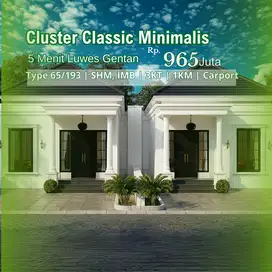 Rumah Cluster Classic Minimalis di Solo, Hanya 5 Menit dari Luwes Gent