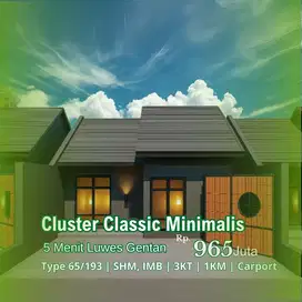 Rumah Cluster Classic Minimalis di Sukoharjo, Dekat Luwes Gentan