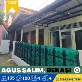 Kontrakan Aktif dijual 4 Pintu, Agus Salim, 4 Menit Stasiun Bekasi,SHM