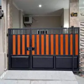 Pagar besi kombinasi ulin