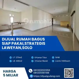 Dijual Rumah 2 Lantai Siap Pakai,Strategis Laweyan,Solo Luas 270m2