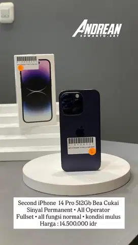 Second Iphone 14 Pro 512gb Beacukai