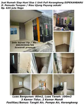 Jual rumah siap huni sisa 1 unit full kerangkeng jln.pemuda tampan