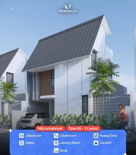 Dekat ke Toll Cimanggis Rumah 2Lantai Titik Pulang Cimanggis