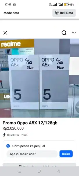 Ready stock Oppo A5X 12/128gb