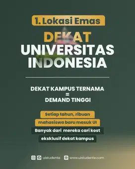 Dijual Kos Kosan 3 Lantai Dekat Kampus UI Depok - 10 Kamar Full Furnis