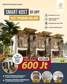RUMAH KOS 4 KAMAR 600 JUTA AN