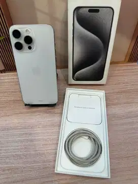 Apple iPhone 15 Pro Max 256GB White Titanium BH 85% Lengkap Ibox