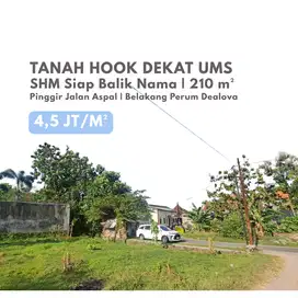 Area UMS Dijual Tanah di Solo Hook Siap Bangun Kost dan Rumah