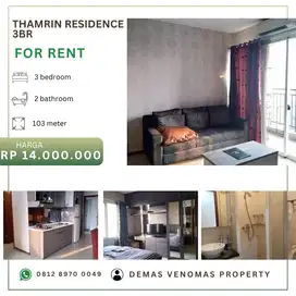 Disewakan Apartement Thamrin Residence 3BR+1 Full Furnished