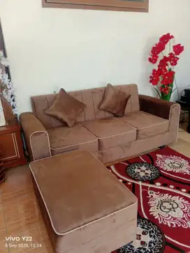 Sofa minimalis 3+stol NEW harga SECOND