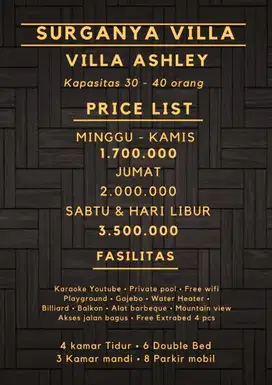 VILLA ASHLEY puncak bogor