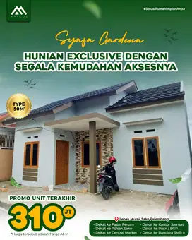Perumahan Komersil murah dan Strategis sebelum SMA 16 Sako Palembang