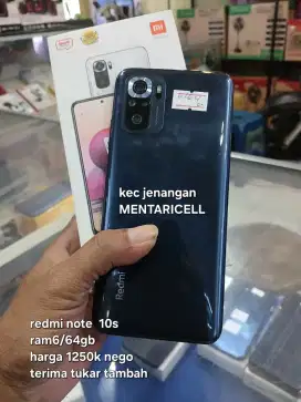 redmi note 10s ram6 64 fullset bergaransi