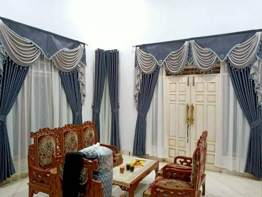 COD Pasang Tirai Gorden Jendela Gordyn Mewah Hordeng Terbaru Murah