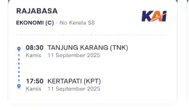 Tiket Kereta 11 September