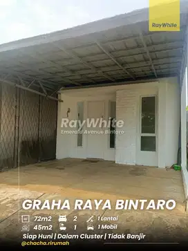 Rumah Murah Renovasi Tanah 72 2KT Tidak Banjir di Graha Raya Bintaro