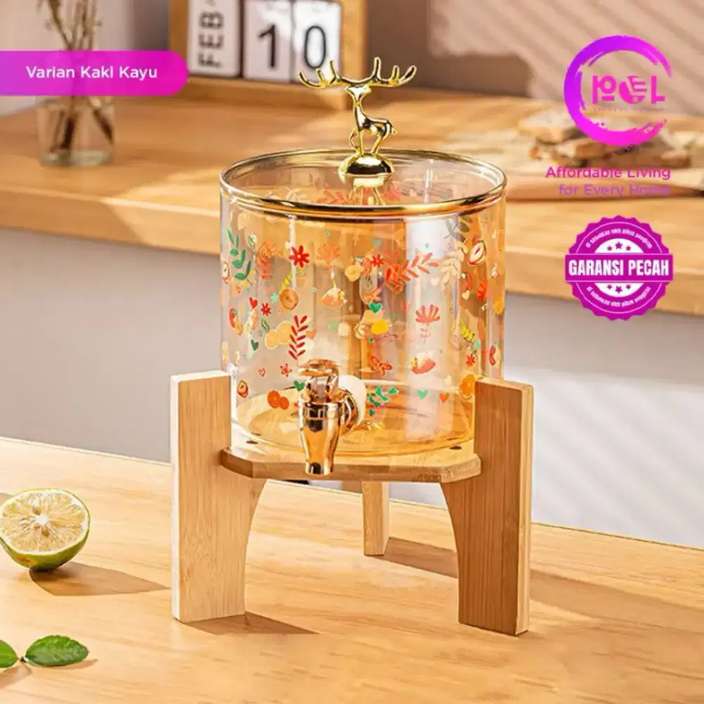 Dispenser kaca uk 3,6L full set sesuai gambar
