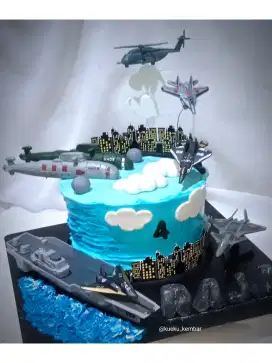 Kue ulang tahun tema pesawat tempur