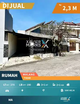 Rumah di Second Road Tidar Raya Malang Strategis Terawat