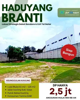 TANAH KAVLING MURAH DEKAT BANDARA RADEN INTAN 2 LAMPUNG CREDIT NO BANK