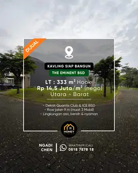 Dijual Kavling siap bangun 333 m² The Eminent dekat ICE BSD City