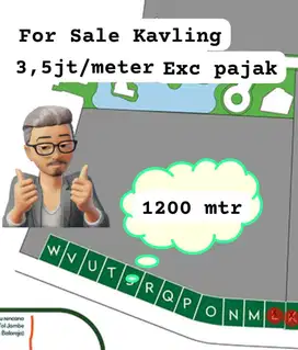 DIJUAL KAVLING 1200 METER DI AREA PERUMAHAAN COCOK UNTUK PELUANG USAHA