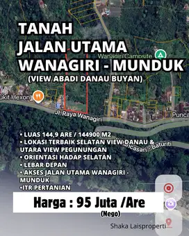 Dijual Tanah View Abadi Danau Buyan Jalan Utama Wanagiri Munduk