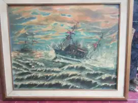 Lukisan Perjuangan Kapal Menerjang Ombak...
