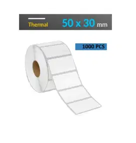 Label barcode thermal 50x30mm rol isi 1000 label