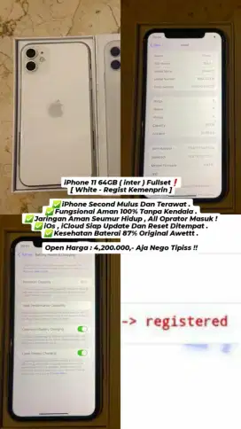 Iphone 11 64Gb All Operator Permanen
