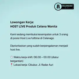 Host Live Produk Celana Wanita - Butuh 3 Orang