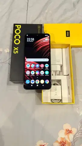 Dijual Poco X5 Black 5G 6/128GB Resmi Lengkap