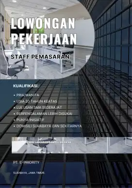 Dicari staff pemasaran