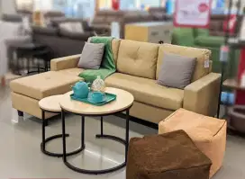 Sofa set L ruang tamu