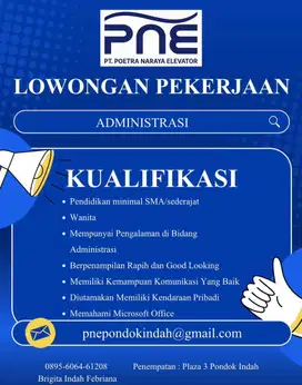 URGENT BUTUH KANDIDAT BAGIAN ADMINITRASI