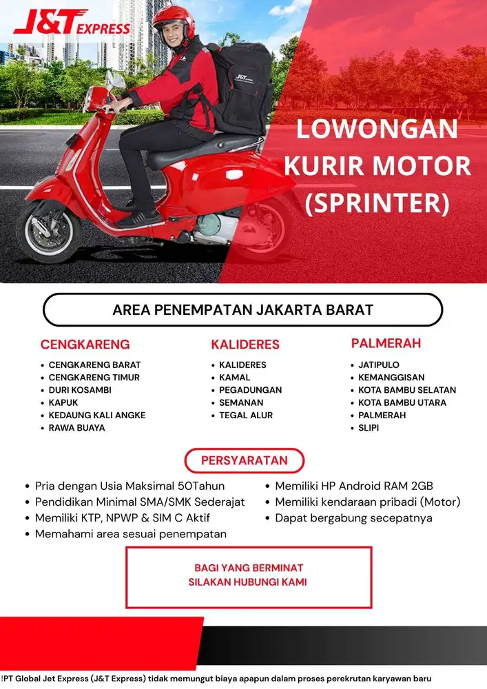 LOWONGAN KURIR BARAT (SPRINTER)