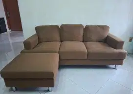 Kursi sofa L informa fabric 3 seater Kondisi bagus 90an %