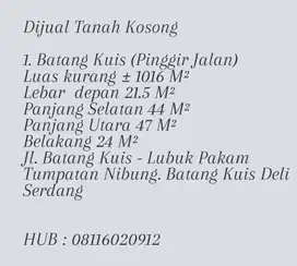 Jual Tanah Kosong (Pinggir Jalan)