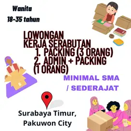 Lowongan kerja packing serabutan wanita Surabaya Timur