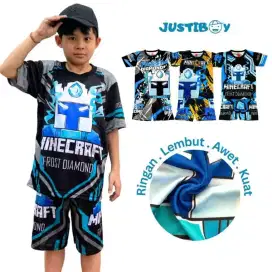 Baju anak minecraft setlan baju anak laki-laki minecraft